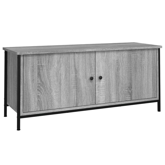 Comodă TV cu uși, gri sonoma, 102x35x45 cm, lemn prelucrat - WALTI WALTI