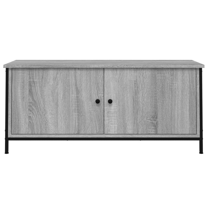 Comodă TV cu uși, gri sonoma, 102x35x45 cm, lemn prelucrat - WALTI WALTI