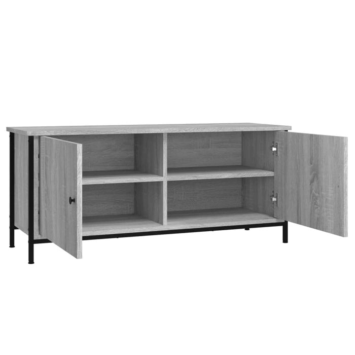 Comodă TV cu uși, gri sonoma, 102x35x45 cm, lemn prelucrat - WALTI WALTI