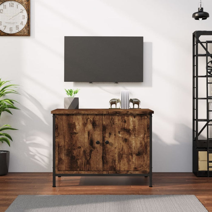 Comodă TV cu uși, stejar afumat, 60x35x45 cm, lemn prelucrat - WALTI WALTI