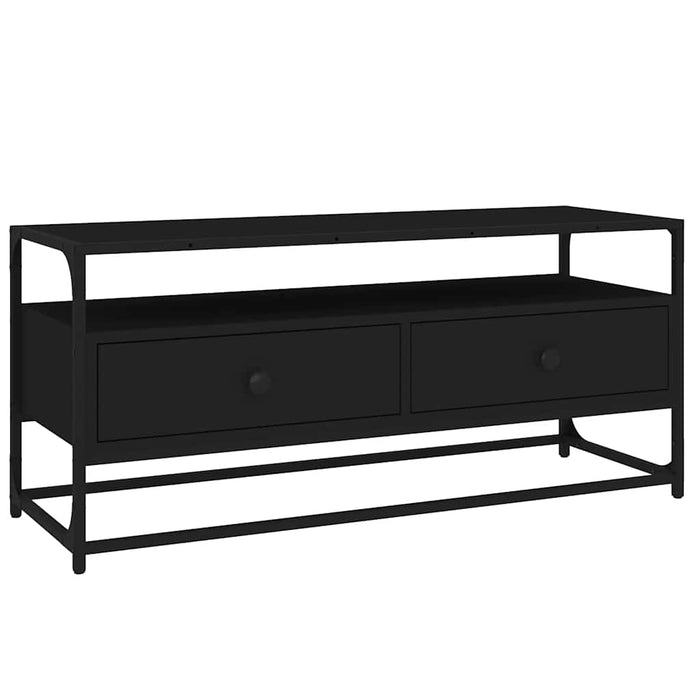 Dulap TV, negru, 100x35x45 cm, lemn prelucrat WALTI