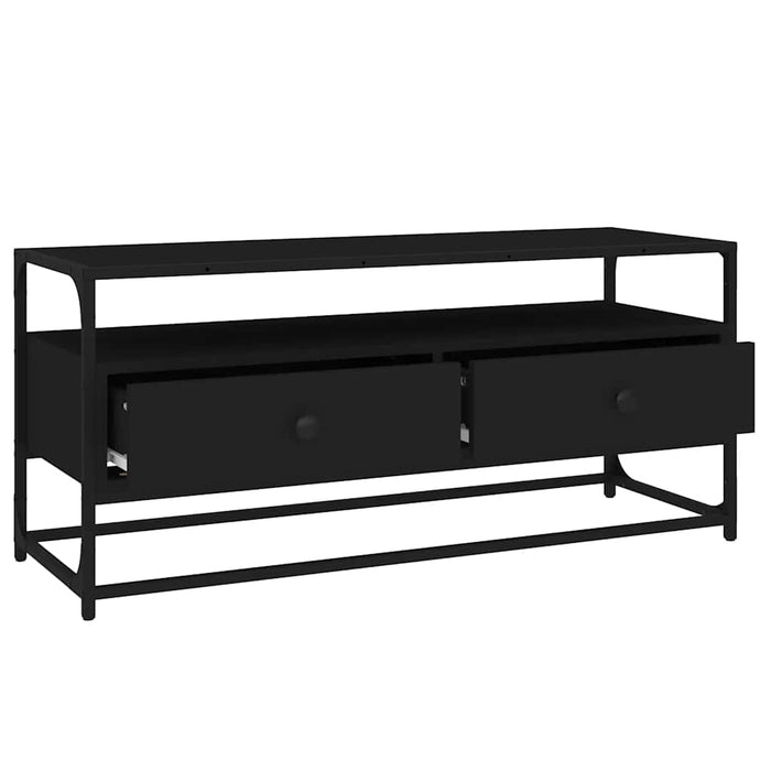 Dulap TV, negru, 100x35x45 cm, lemn prelucrat WALTI