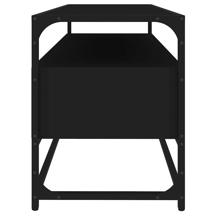 Dulap TV, negru, 100x35x45 cm, lemn prelucrat WALTI