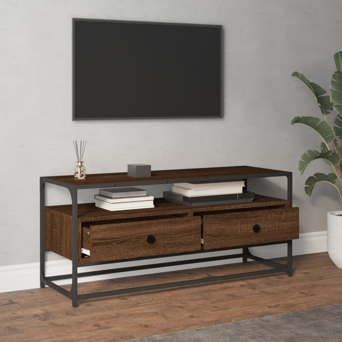 Dulap TV stejar maro, 100x35x45 cm, lemn prelucrat WALTI