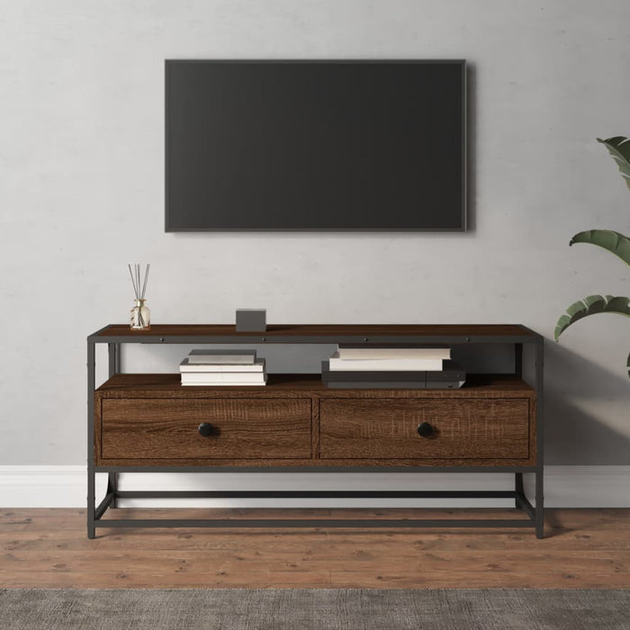 Dulap TV stejar maro, 100x35x45 cm, lemn prelucrat WALTI