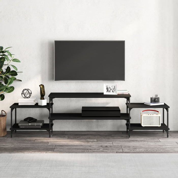 Comodă TV, negru, 197x35x52 cm, lemn prelucrat - WALTI WALTI