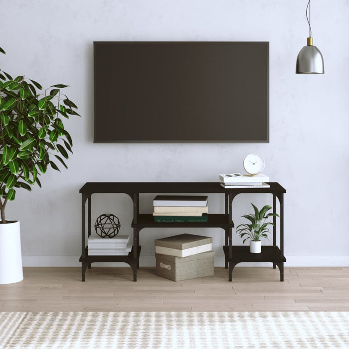 Comodă TV, negru, 102x35x45,5 cm, lemn prelucrat WALTI