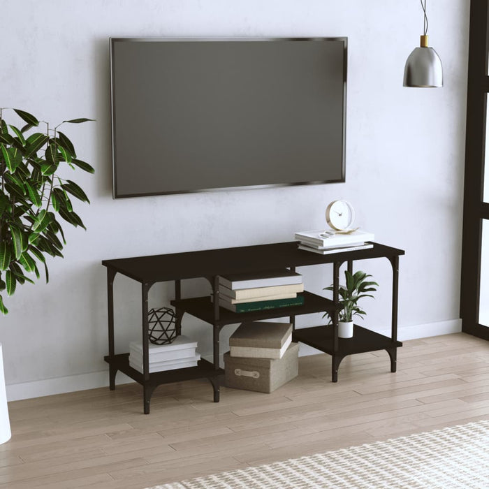 Comodă TV, negru, 102x35x45,5 cm, lemn prelucrat WALTI