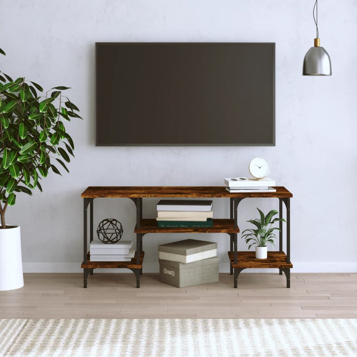 Comodă TV, stejar fumuriu, 102x35x45,5 cm, lemn prelucrat - WALTI WALTI