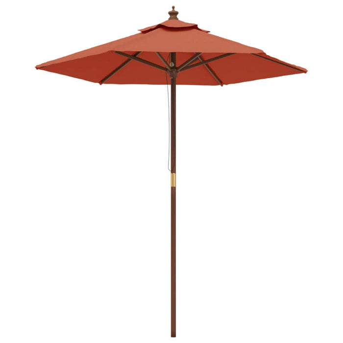 Umbrelă de soare de grădină stâlp din lemn cărămiziu 196x231 cm - WALTI WALTI