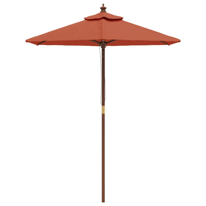 Umbrelă de soare de grădină stâlp din lemn cărămiziu 196x231 cm - WALTI WALTI