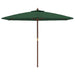 Umbrelă de soare de grădină stâlp din lemn, verde, 299 x 240 cm - WALTI WALTI
