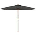 Umbrelă de soare de grădină stâlp din lemn, antracit, 299x240cm - WALTI WALTI