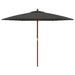 Umbrelă de soare de grădină stâlp din lemn, antracit, 299x240cm - WALTI WALTI