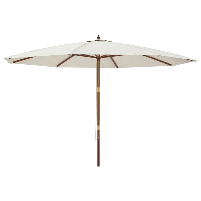 Umbrelă de soare de grădină stâlp din lemn, nisipiu, 400x273 cm - WALTI WALTI