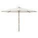 Umbrelă de soare de grădină stâlp din lemn, nisipiu, 400x273 cm - WALTI WALTI