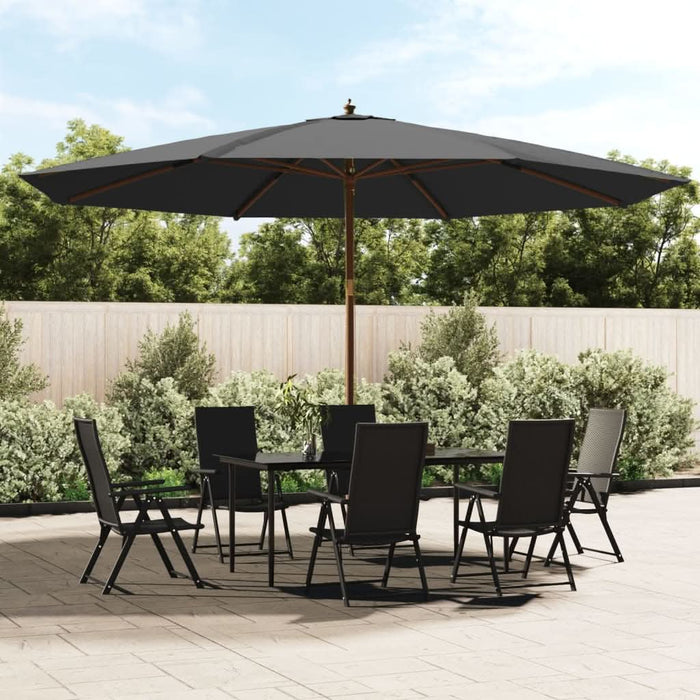 Umbrelă de soare de grădină stâlp din lemn, antracit 400x273 cm - WALTI WALTI