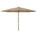Umbrelă de soare de grădină stâlp din lemn gri taupe 400x273 cm - WALTI WALTI