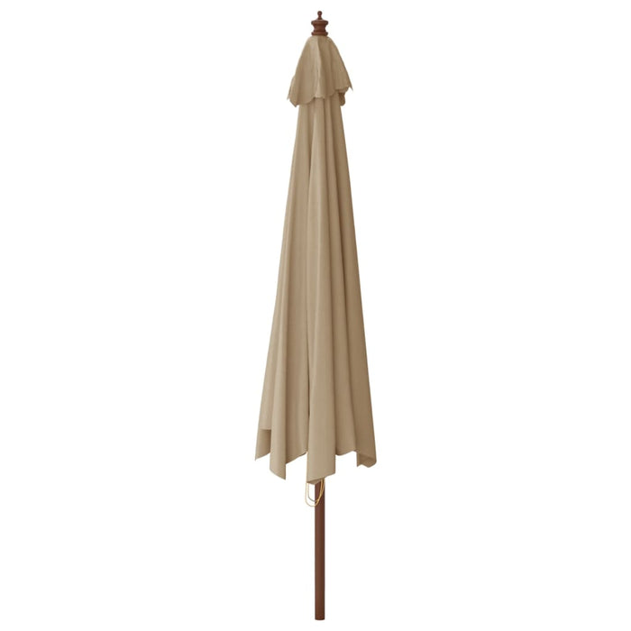 Umbrelă de soare de grădină stâlp din lemn gri taupe 400x273 cm - WALTI WALTI