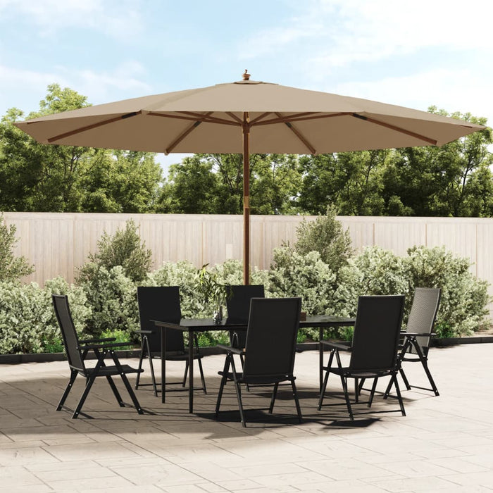 Umbrelă de soare de grădină stâlp din lemn gri taupe 400x273 cm - WALTI WALTI