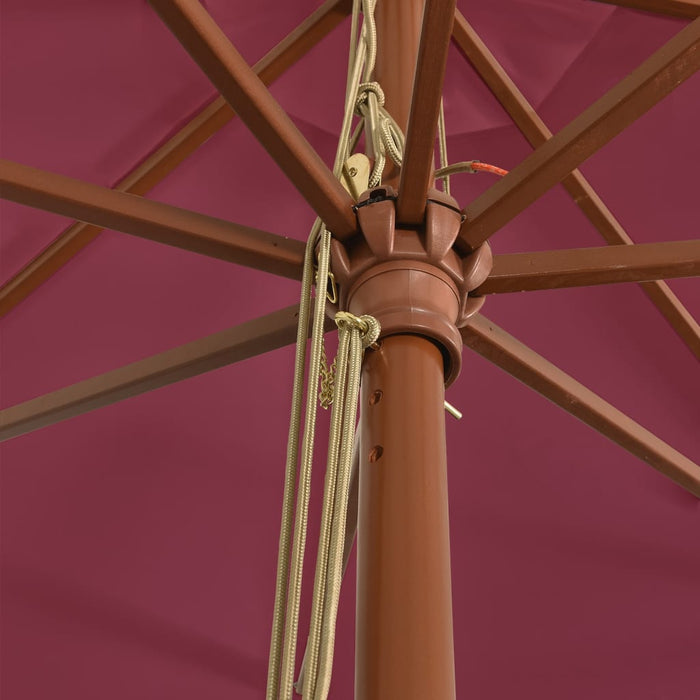 Umbrelă soare de grădină stâlp din lemn, roșu bordo, 400x273 cm - WALTI WALTI