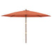 Umbrelă de soare de grădină stâlp din lemn cărămiziu 400x273 cm - WALTI WALTI