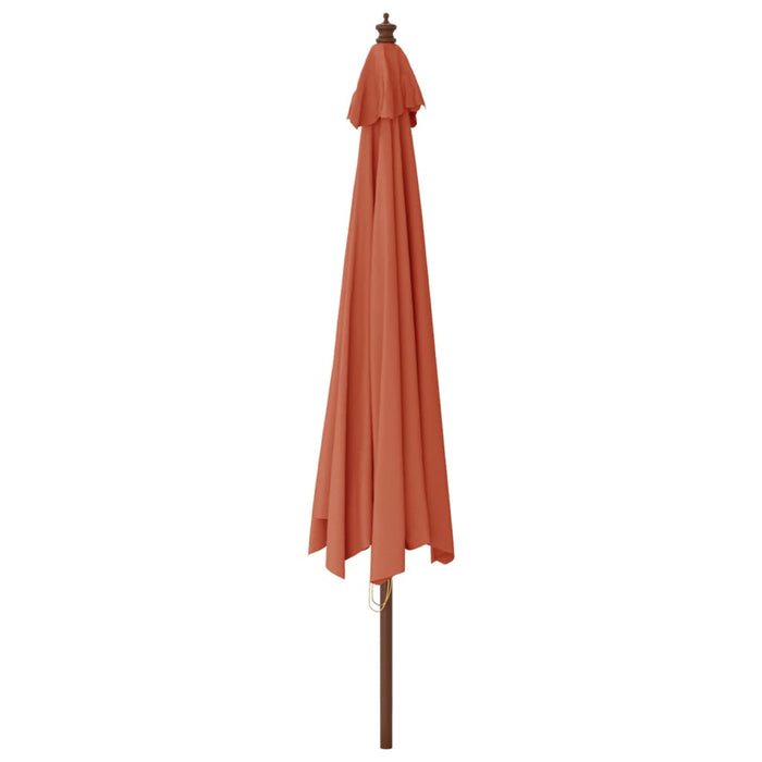 Umbrelă de soare de grădină stâlp din lemn cărămiziu 400x273 cm - WALTI WALTI