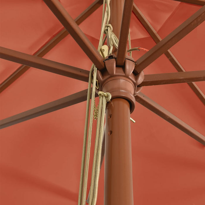 Umbrelă de soare de grădină stâlp din lemn cărămiziu 400x273 cm - WALTI WALTI