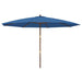 Umbrelă de soare de grădină stâlp din lemn, albastru 400x273 cm - WALTI WALTI