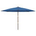 Umbrelă de soare de grădină stâlp din lemn, albastru 400x273 cm - WALTI WALTI