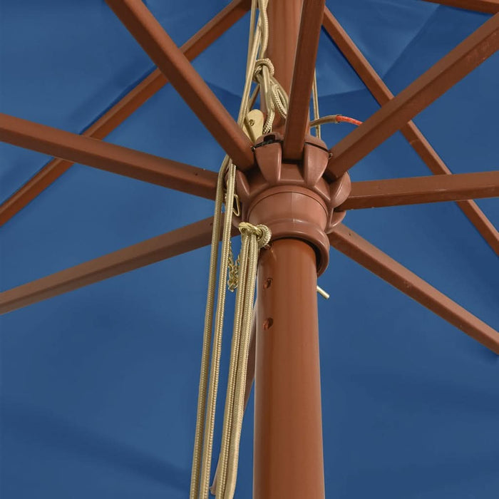 Umbrelă de soare de grădină stâlp din lemn, albastru 400x273 cm - WALTI WALTI