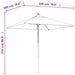 Umbrelă soare de grădină stâlp din lemn verde 198x198x231 cm - WALTI WALTI