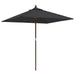Umbrelă soare de grădină stâlp din lemn negru 198x198x231 cm - WALTI WALTI