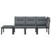 Set mobilier de grădină, 4 piese, negru și gri, poliratan - WALTI WALTI