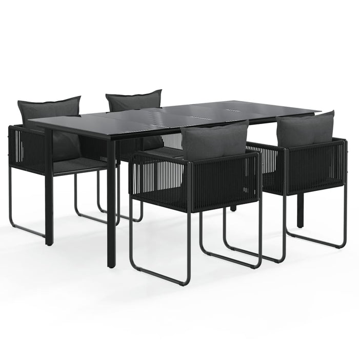 Set de servit masa pentru grădină, 5 piese, negru - WALTI WALTI