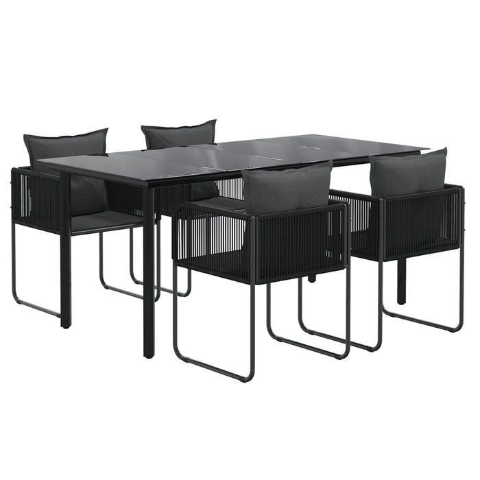 Set de servit masa pentru grădină, 5 piese, negru - WALTI WALTI