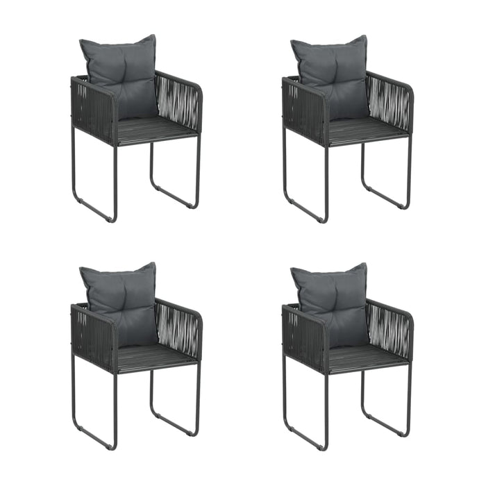 Set de servit masa pentru grădină, 5 piese, negru - WALTI WALTI