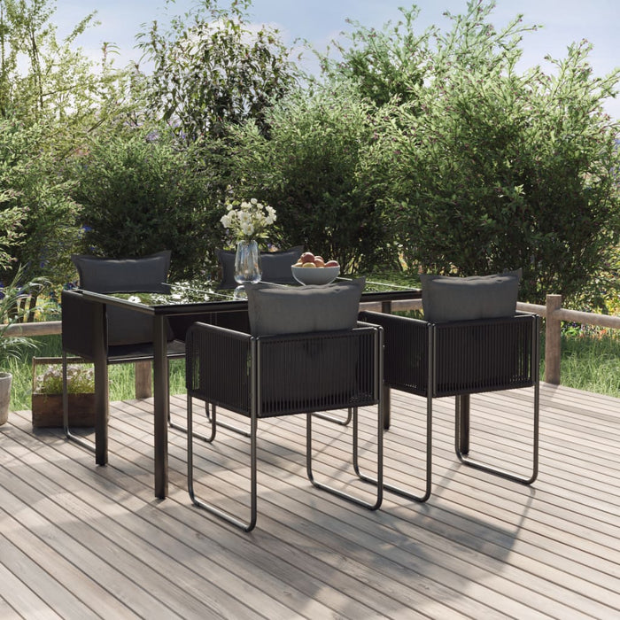 Set de servit masa pentru grădină, 5 piese, negru - WALTI WALTI