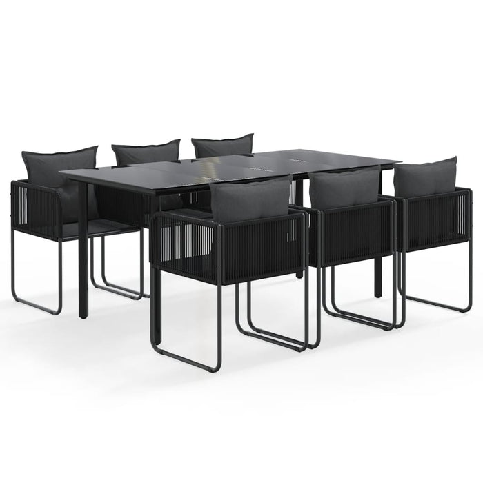 Set de servit masa pentru grădină, 7 piese, negru WALTI