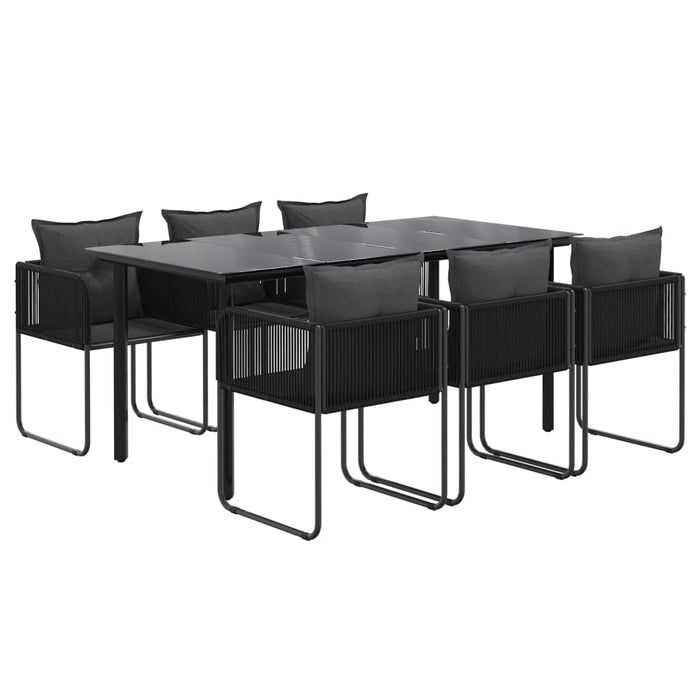 Set de servit masa pentru grădină, 7 piese, negru WALTI