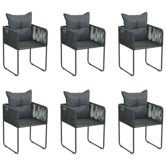 Set de servit masa pentru grădină, 7 piese, negru WALTI