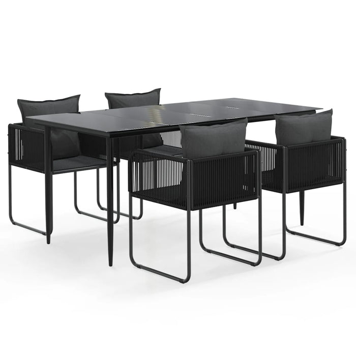 Set de servit masa pentru grădină, 5 piese, negru - WALTI WALTI