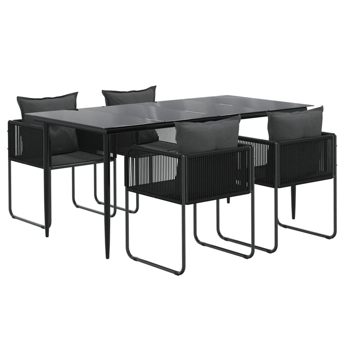 Set de servit masa pentru grădină, 5 piese, negru - WALTI WALTI