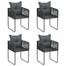 Set de servit masa pentru grădină, 5 piese, negru - WALTI WALTI