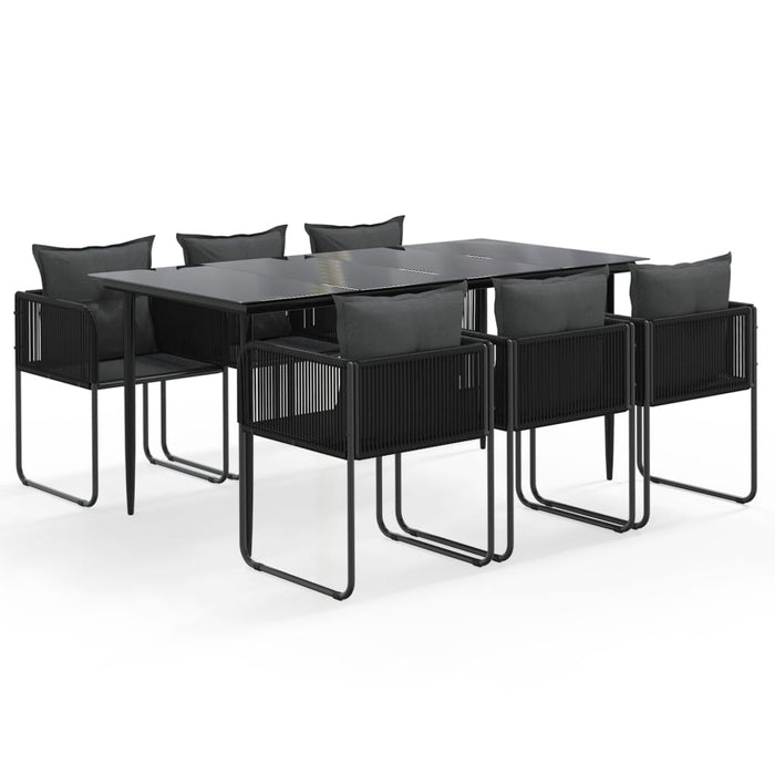 Set de servit masa pentru grădină, 7 piese, negru - WALTI WALTI