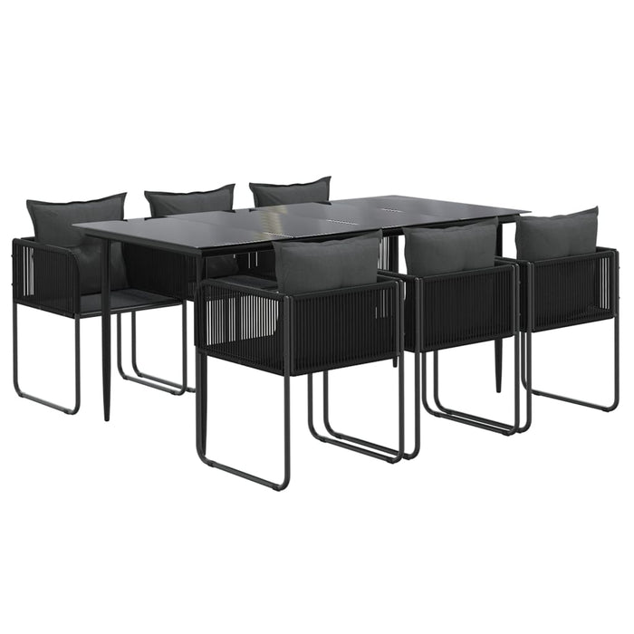 Set de servit masa pentru grădină, 7 piese, negru - WALTI WALTI