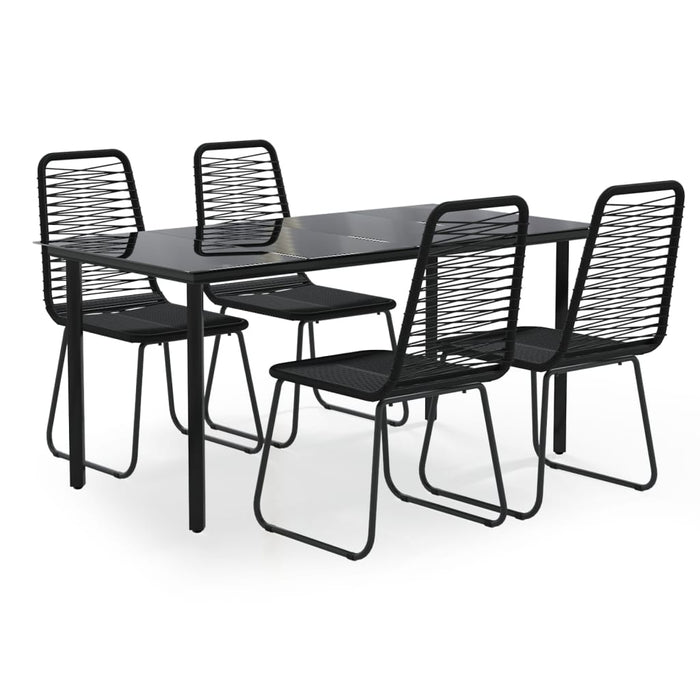 Set de servit masa pentru grădină, 5 piese, negru - WALTI WALTI