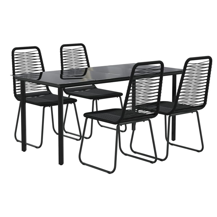 Set de servit masa pentru grădină, 5 piese, negru - WALTI WALTI
