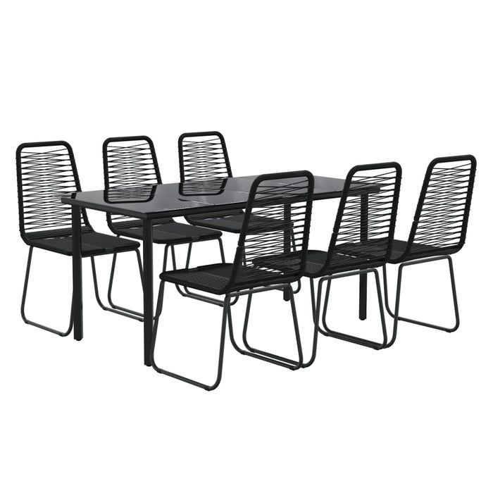 Set de servit masa pentru grădină, 7 piese, negru WALTI