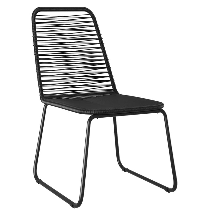 Set de servit masa pentru grădină, 7 piese, negru WALTI